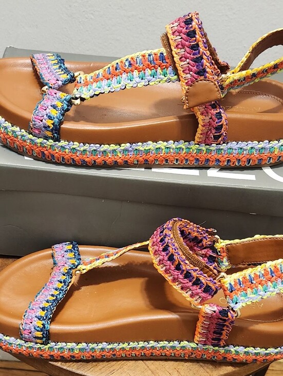 Arezzo Shoes - Arezzo Multicolor Woven  Sandals for Women